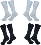Crew Socks for Women|Cotton Blend Solid Color Crew Full Length Washable Casual Wear Business Socks|Pack of 4